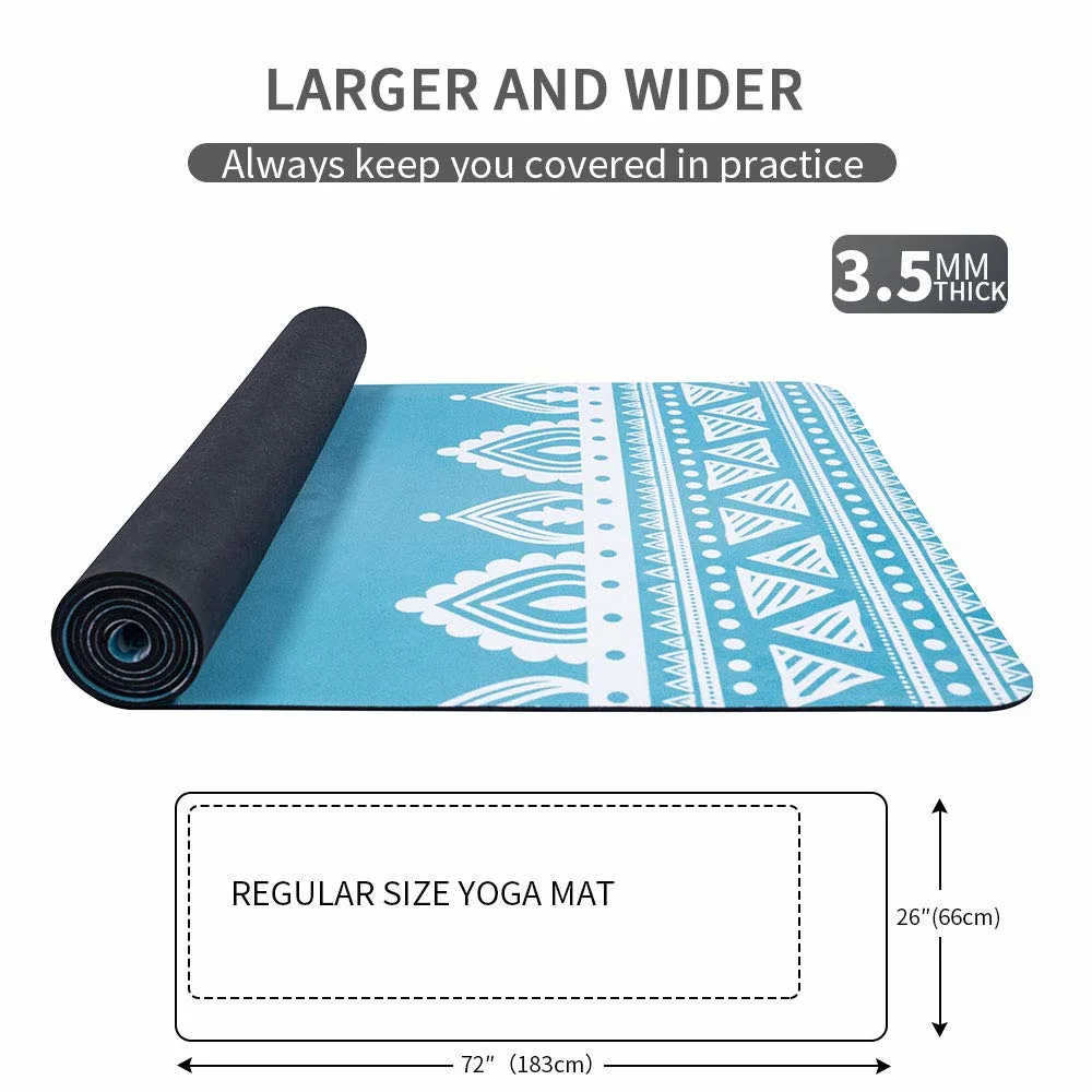 Sn&Lambda; Kug&Lambda; Travel Yoga Mat Foldable, Non Slip Yoga Mat Lightweight W/Carrying Bag, Eco Friendly Natural Rubber & Suede, Portable Fitness