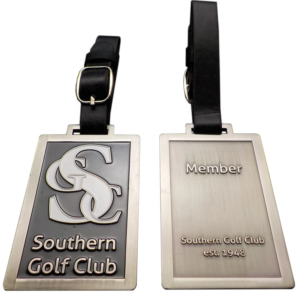 La promoción del béisbol de los muchachos de color negro de la banda de forma personalizada Rectange Bachelorette PVC blando accesorios de Golf de la etiqueta de la Bolsa de Metales