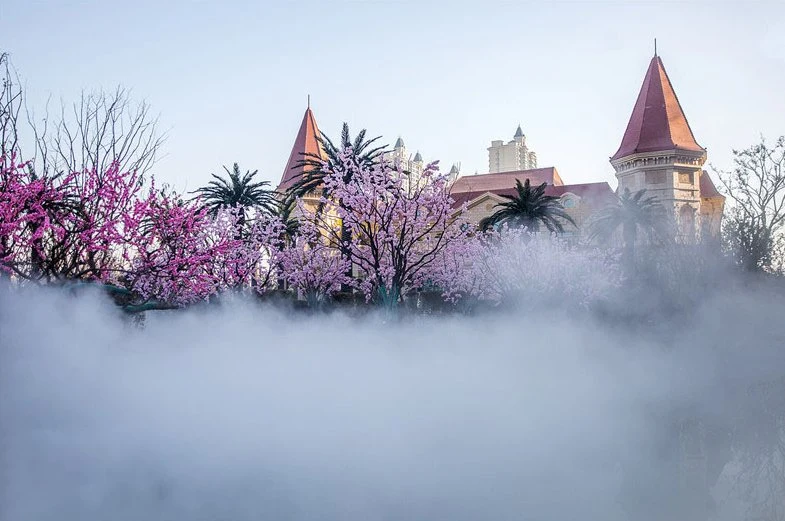 Outdoor Pool Water Mist Fountain Music Dance Features with Fog Equipment