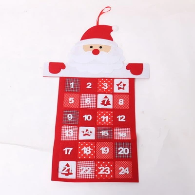 Yiwu Shuangyuan Sell Good Quality Christmas Festival 24days Felt Hanging Calendar