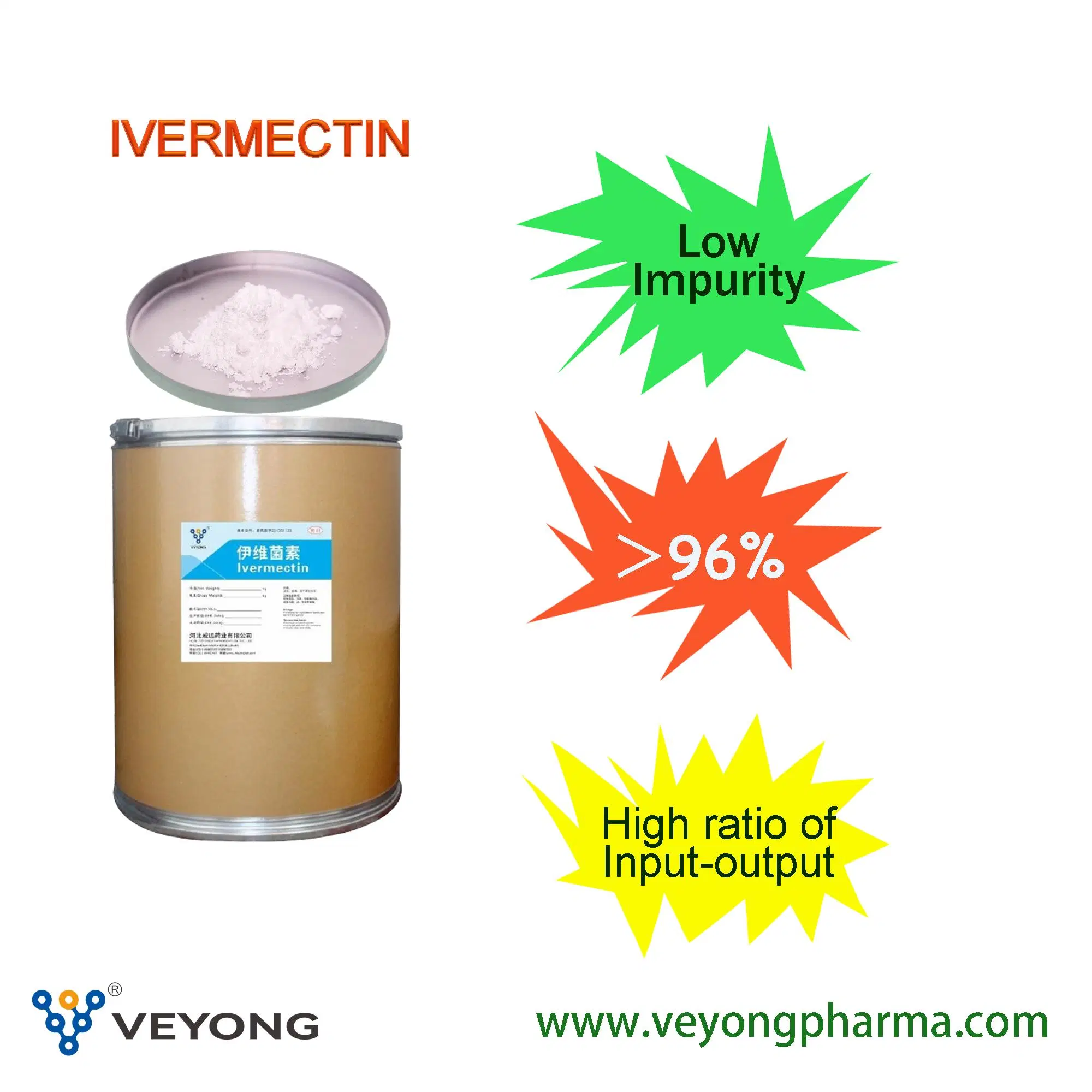 Chinese Pharmaceutical Manufacturers Supply High Purity of Ivermectin 99% Antiparasite for Dog