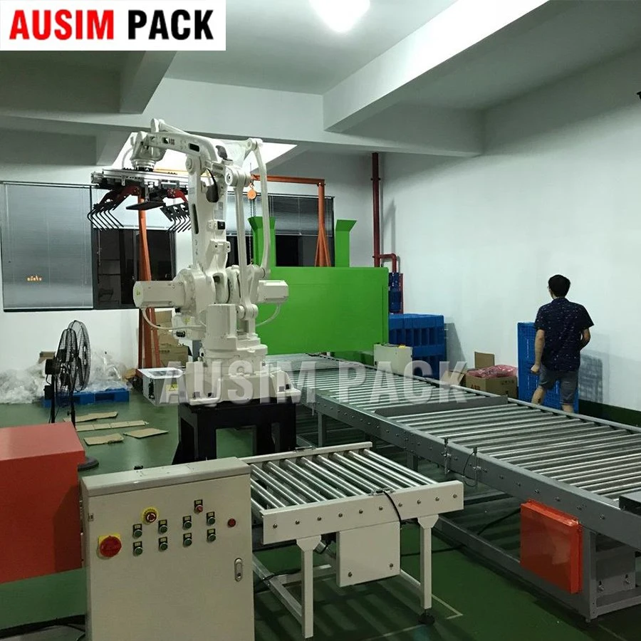 Robot Palletizing System with Automatic Pallet Supply Dispenser Packing Machine