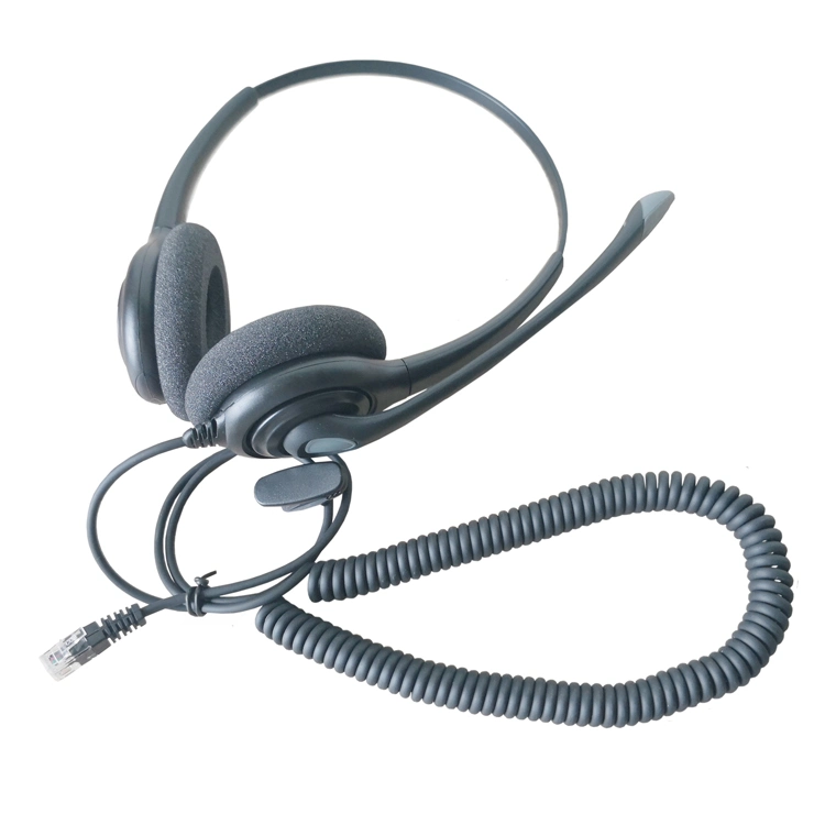Best Selling Binaural Rj9 Call Center Telephone Headset Wired Noise Cancelling Headphone