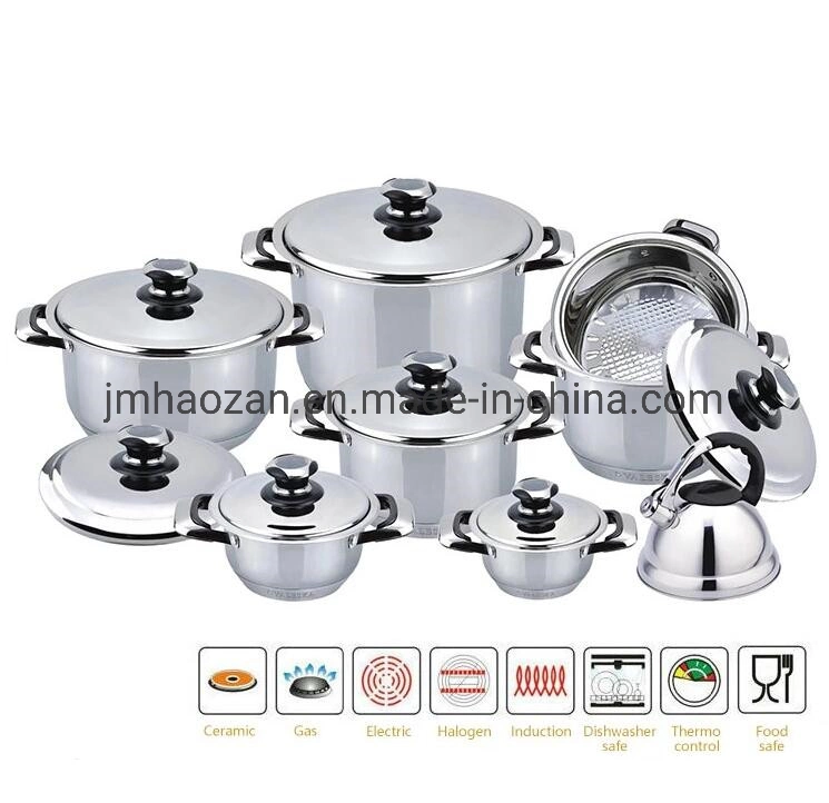 Best Quality Metal Type Induction Base Cookware Sets Kitchen Pots with Metal Lids