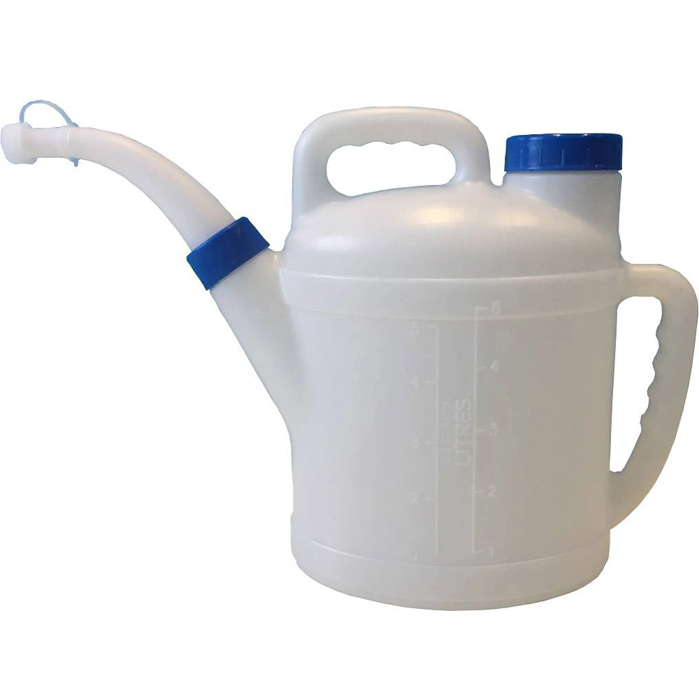 Plastic Oil Dispenser 6 Liter Natural Polyethylene (HDPE) Pouring Pitcher - Auto Car Truck Vehicle Repair Maintenance Workshop Garage Tools