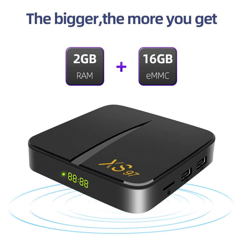 New Arrive Xs97 Smart Android 11 TV Box 2GB 16GB S905W2 2.4G/5g WiFi Bt 5.0 4K HD Set Top Box Google Play Youtube Netflix H96max