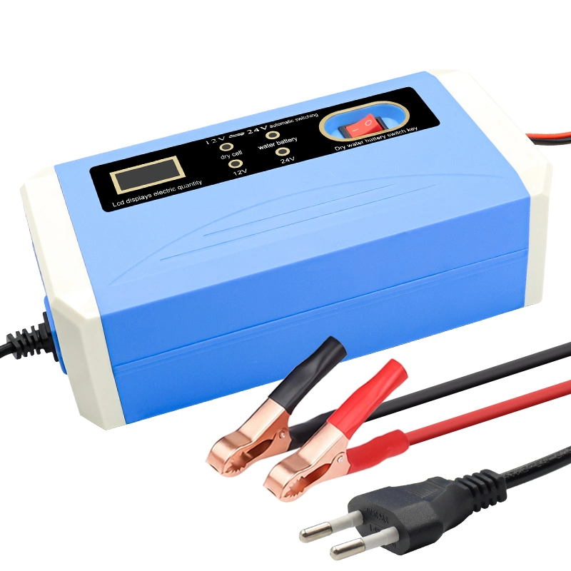 Power Charging Intelligent Repair 12V/24V LCD Dry Wet Lead Acid Battery Charger