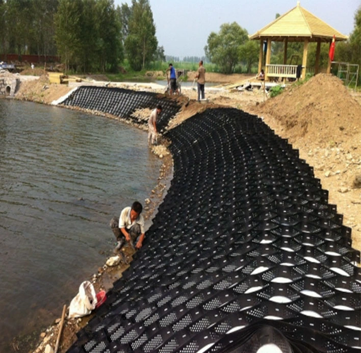 Weld Distance 712mm Cell Height 100mm Plastic HDPE Geocells to Stable Roadbed of Highroad