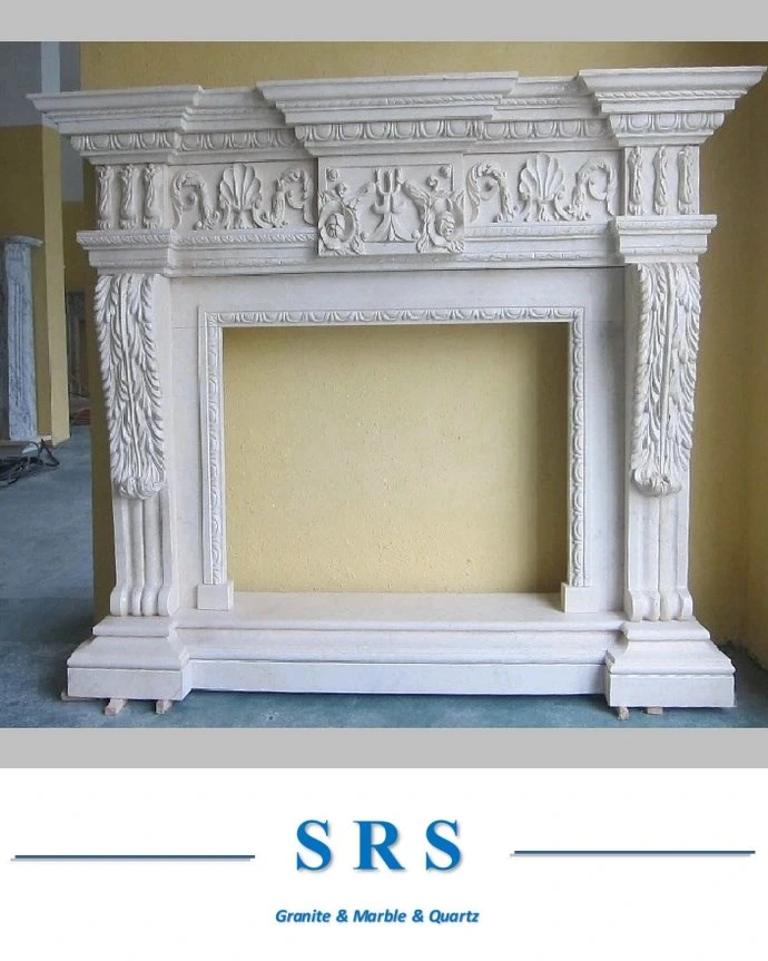 European Style Pure White Marble Natural Marble & Limestone Fireplace