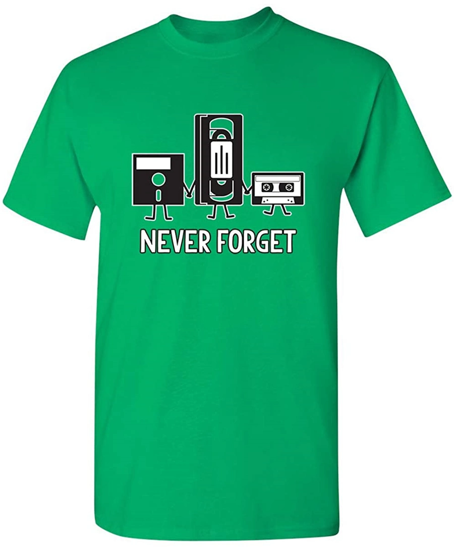 Couleur personnalisée 100% Coton de gros de ne jamais oublier Vintage Retro Cassette Nouveauté graphique Mens drôle T-shirt de loisirs