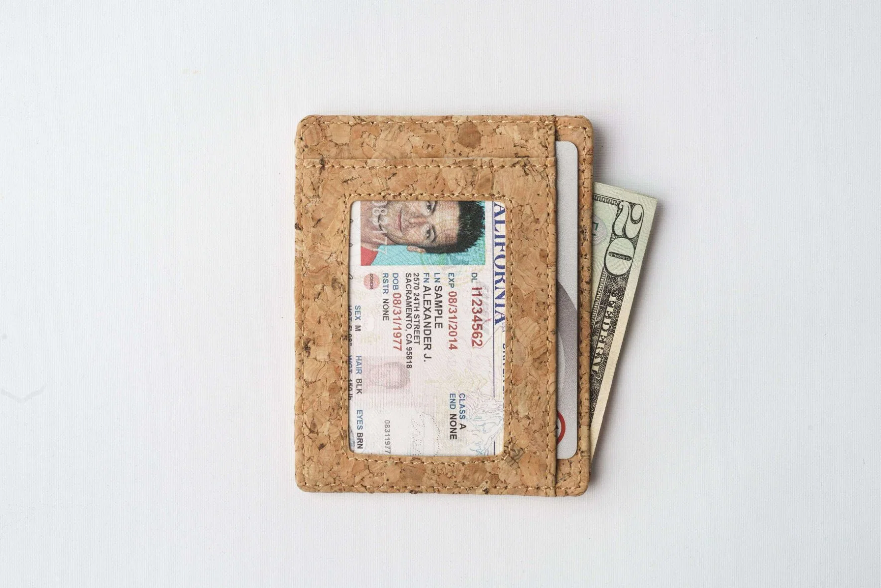 Individuelle umweltfreundliche Cork Wallet Bags Logo RFID Blocking Slim Card Holder Herren-Geldbörsen aus Cork