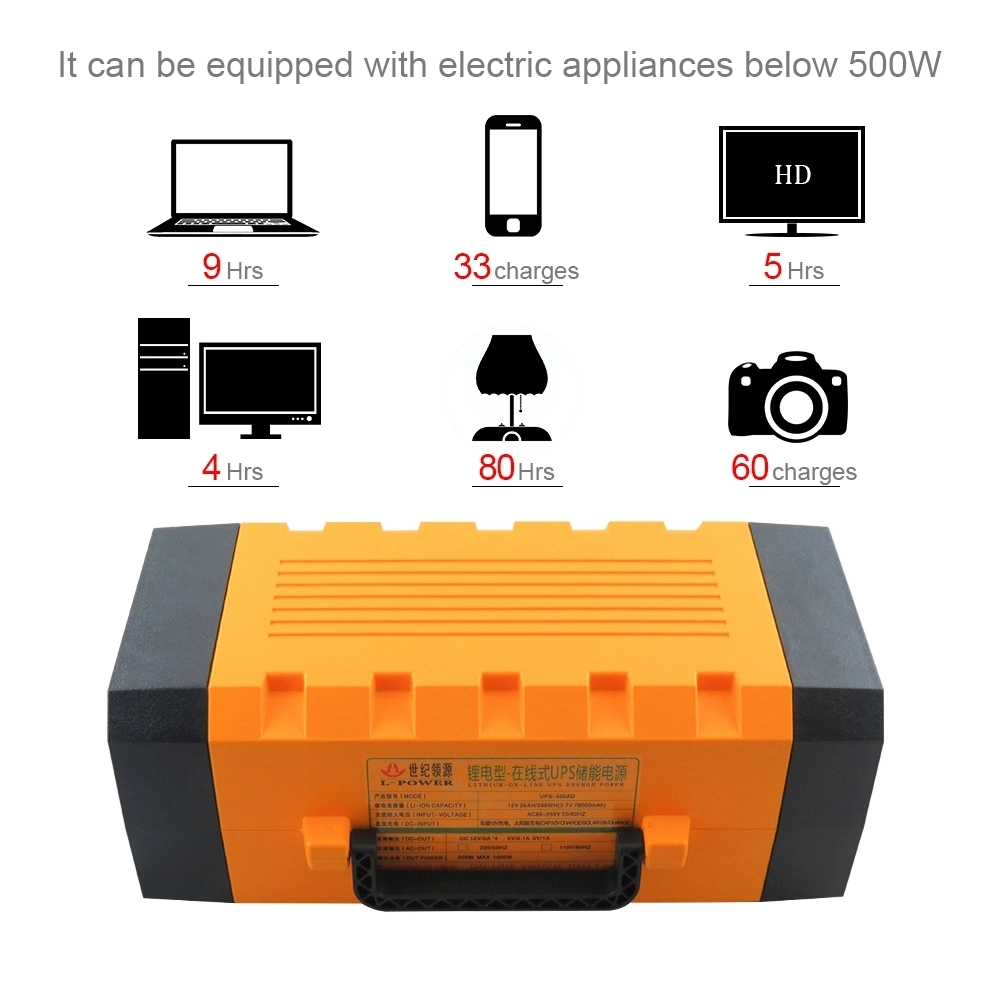 Les piles de stockage extérieur de l'énergie solaire 500W générateur électrique portable