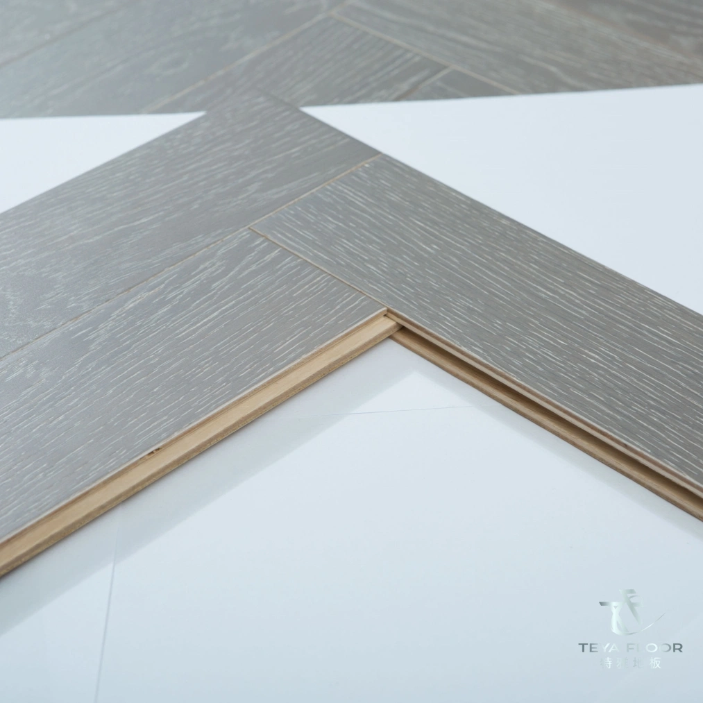 Multi-Layer Oak Flooring, Hardwood Flooring, Timber Flooring, Herringbone Flooring, Grey Color