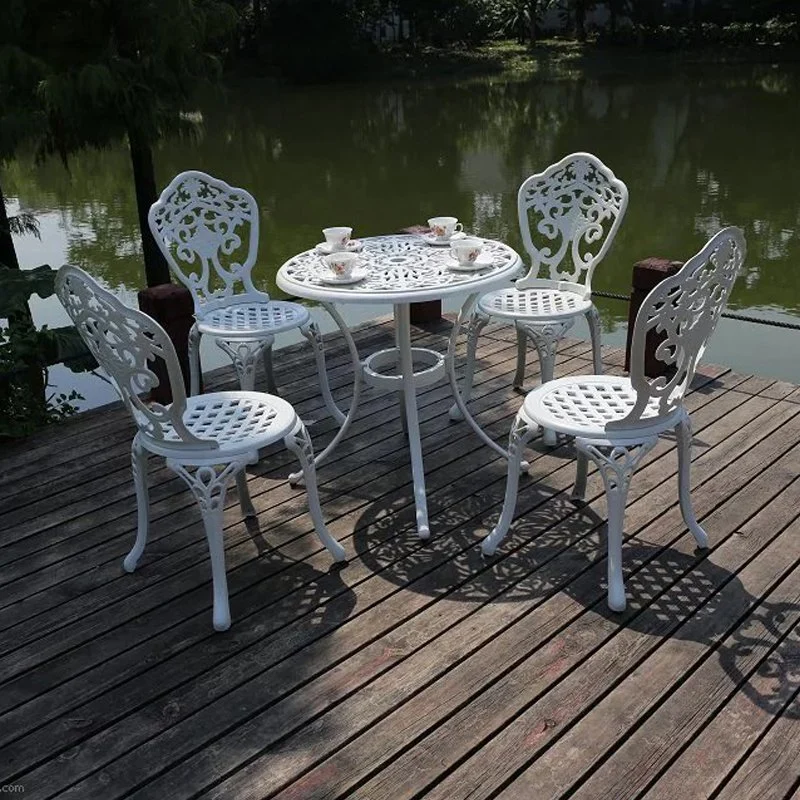 Aluminum Metal Table for Backyard Kd Furniture Outdoor Dining Chair Balcony Table Garden Set Cast Aluminum Patio Furniture