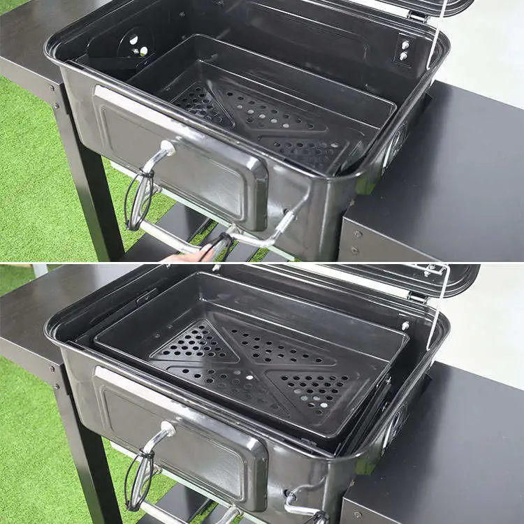 Hauteur ajustable fumeur Jardin Barbecue au charbon de bois