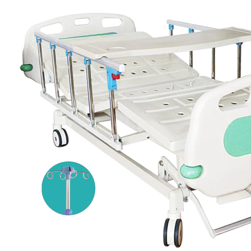 Affordable 3 Crank Hospital Bed with Movable Side Rails and Footrests