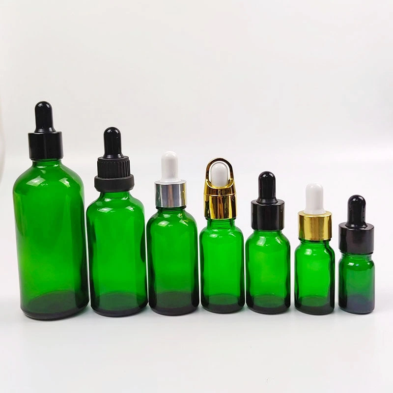 Green Dropper Glass Bottle for Perfume Making Essential Oils with Orifice Reducer