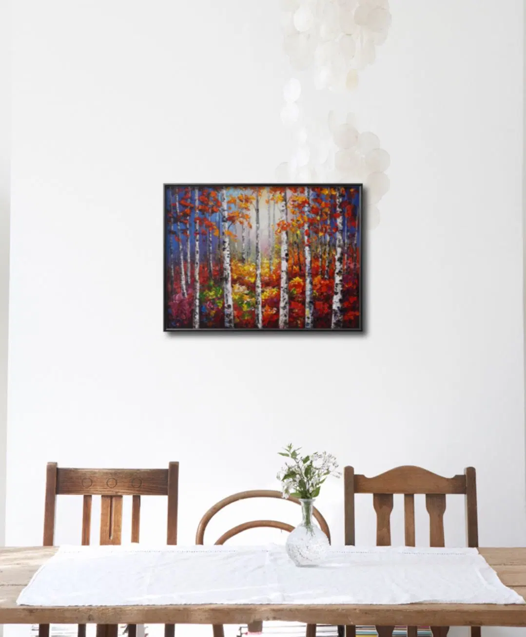 Handmade Forestry Birch Landscape Canvas Wall Art Prints Oil Paintings