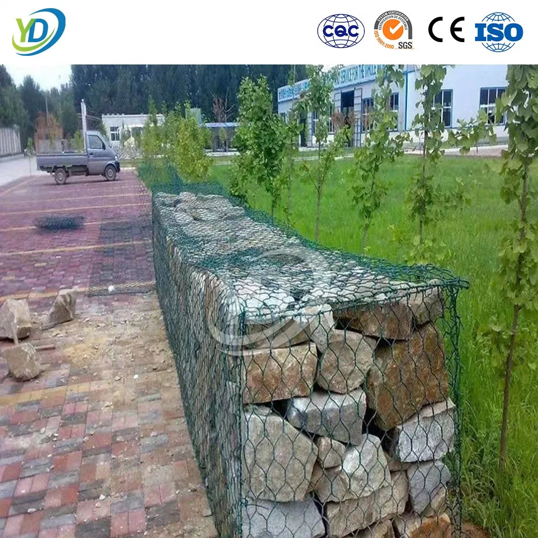 Gaviones marinos Yeeda China fabricantes Gabion gris 2X1X1 / 3X1X1M / 4X1X1m Gris recubierto de PVC tejido Gabion