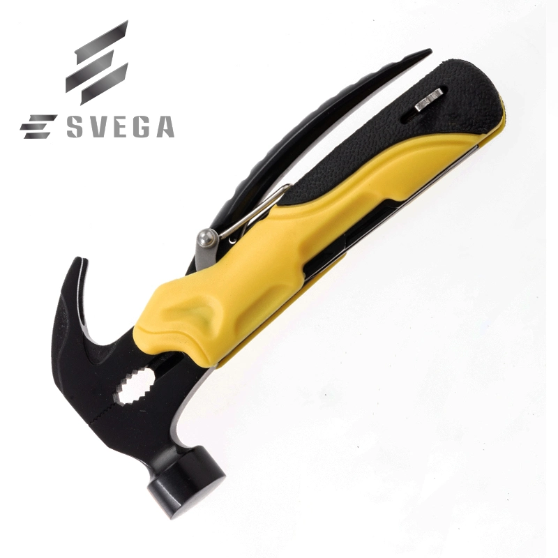Multifunctional Multi Tool Claw Hammer Steel Handle Outdoor Nail Hammer with Knife Corkscrew File Saw Screwdriver