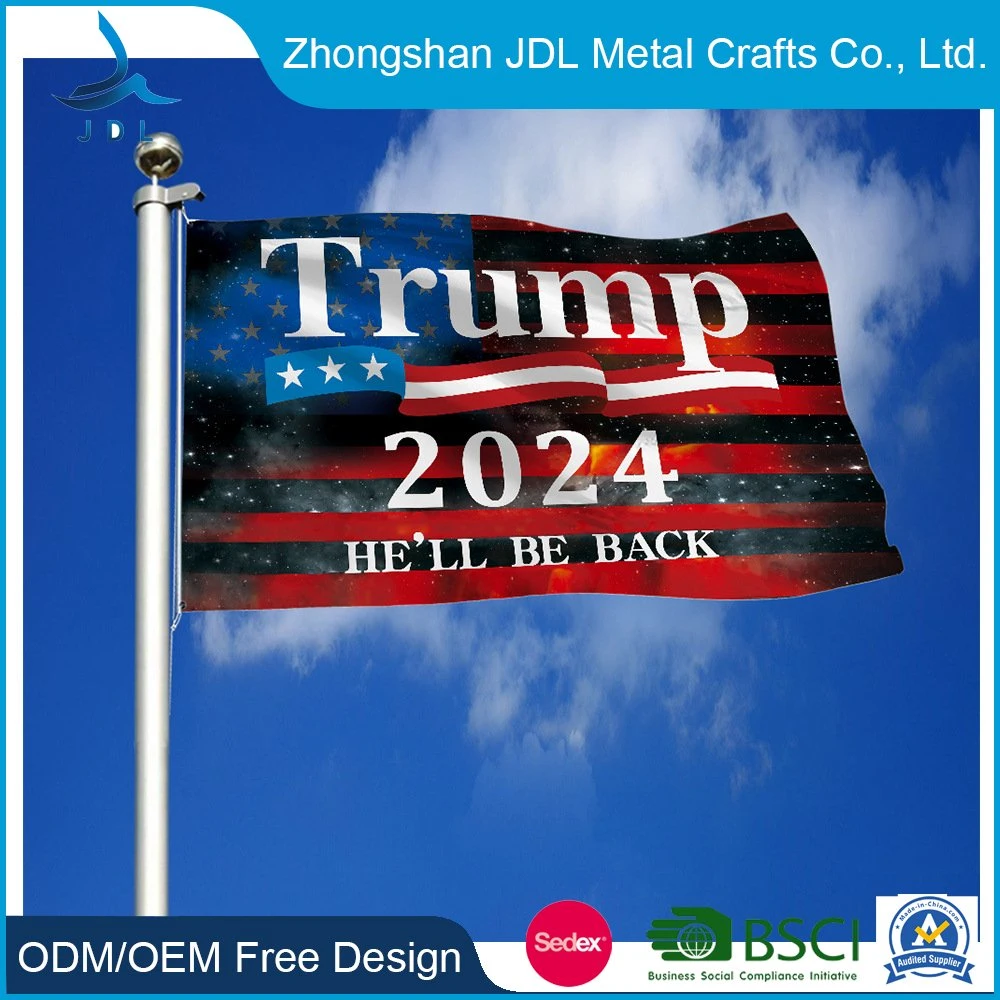 Wholesale/Supplier Promotional Items Election Results PVC Coated Fabric Donald Trum 2024 Advertising Feather Printing Craft Tigray Pole Bracket Block out Flag Banner