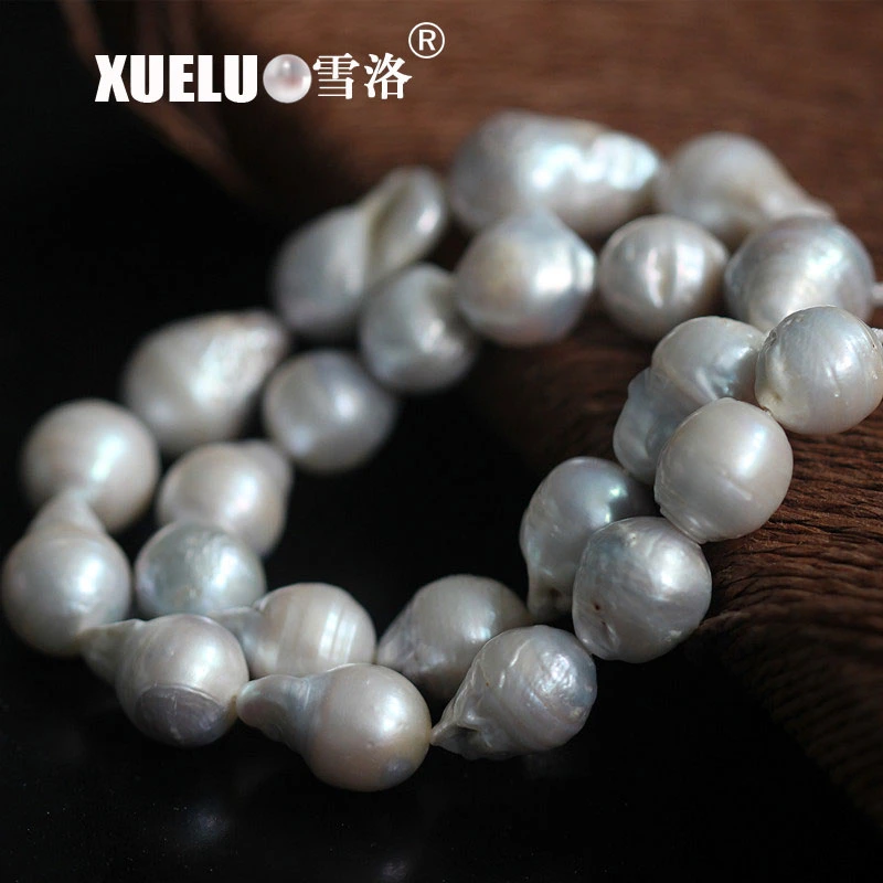 14-16mm Ab Quality Natural Cultured Freshwater Nucleated Baroque Pearl Strings (XL190020)