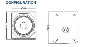 Altavoz subwoofer único de 15"