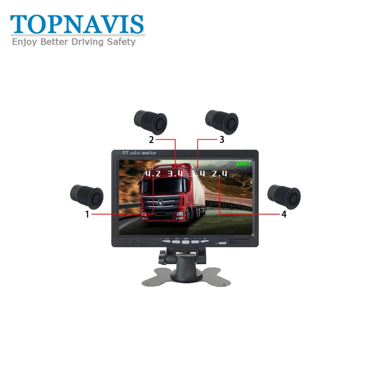 7 Inch Video Digital Side Parking Sensor with 4 Cameras