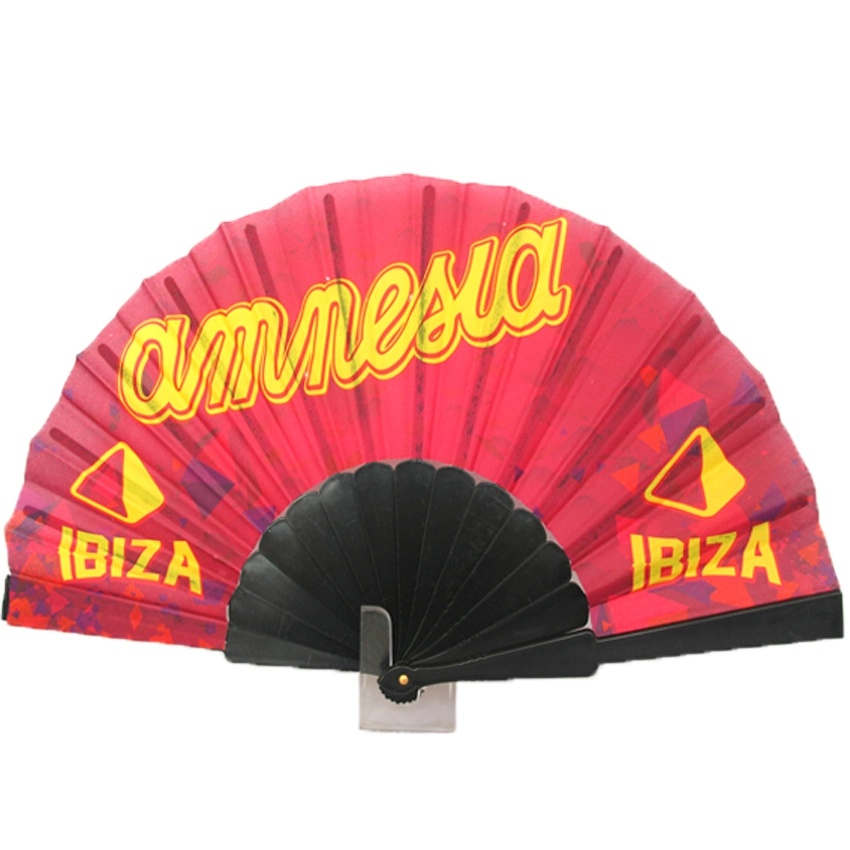 Traditional High quality/High cost performance  Fabric Polyester Hand Fan with Craft Paper Box