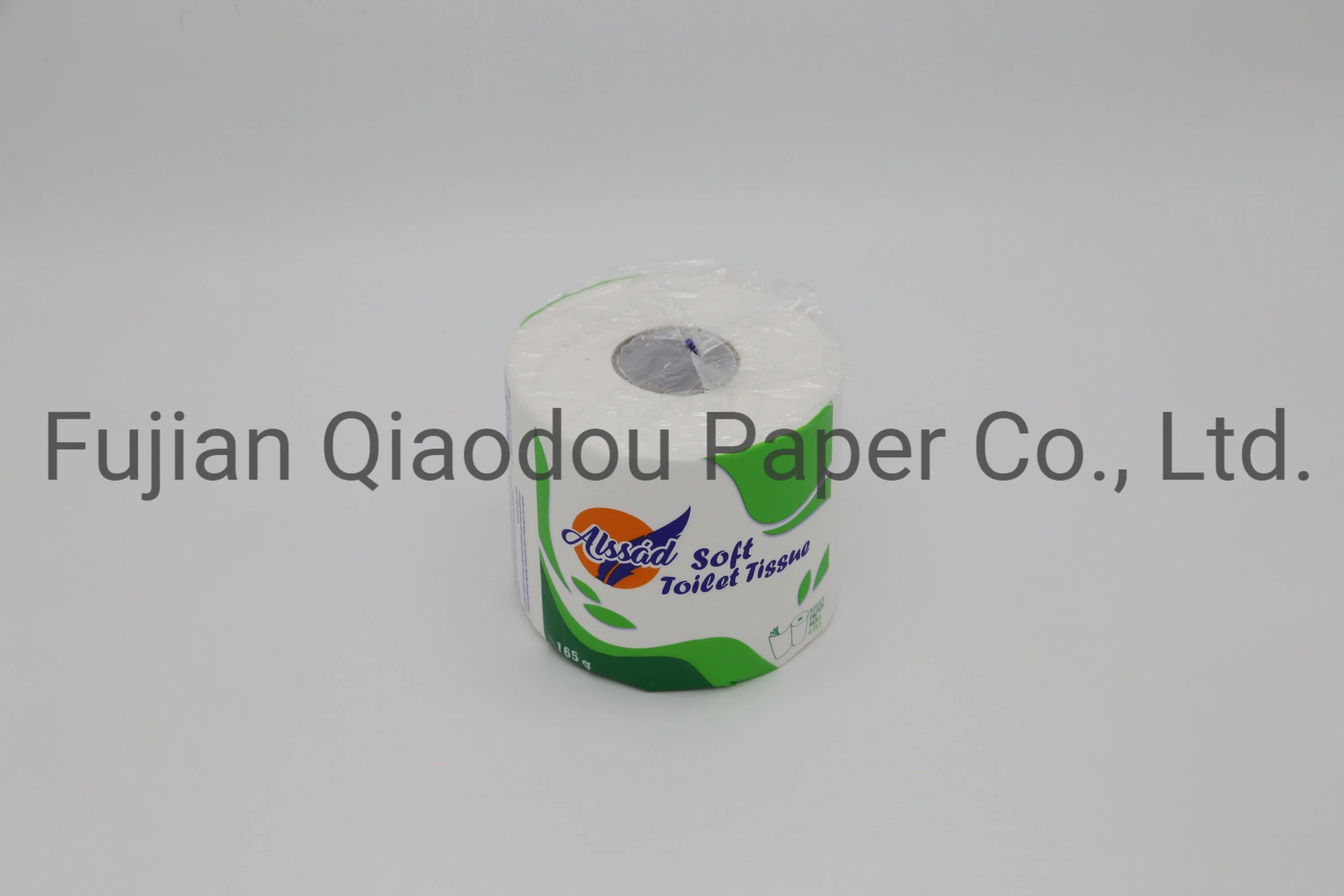 China Proveedor Qiaodou Biodegradable Reciclaje de papel higiénico blanco tejido rollo