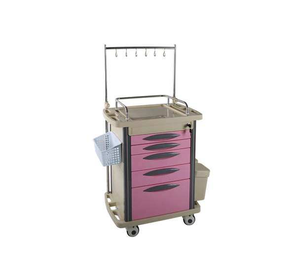 Transfusion Cart Emergency Infusion Trolley with Drawers for Medical Equipments