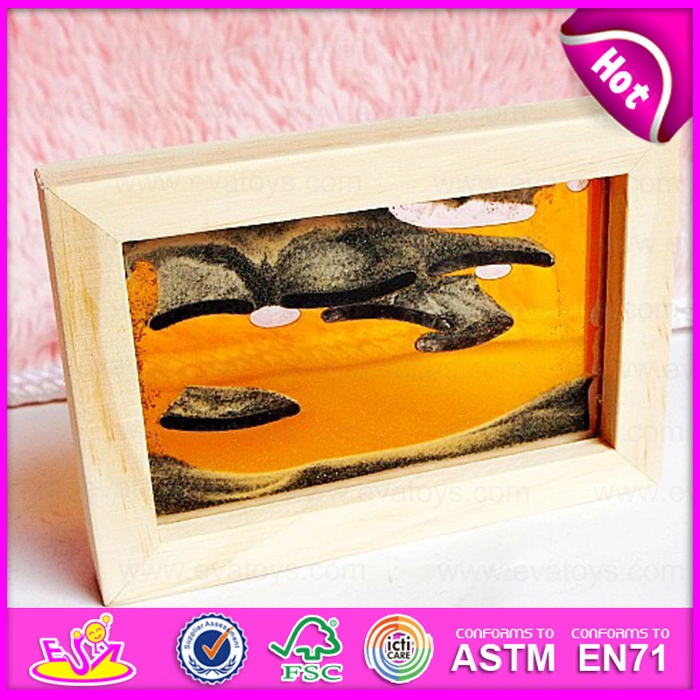 2015 Fashion Moving Sand Art Pictures, Cheap Mini Flowing Sand Art Pictures, High Quality Frame Soothing Sand W02A040