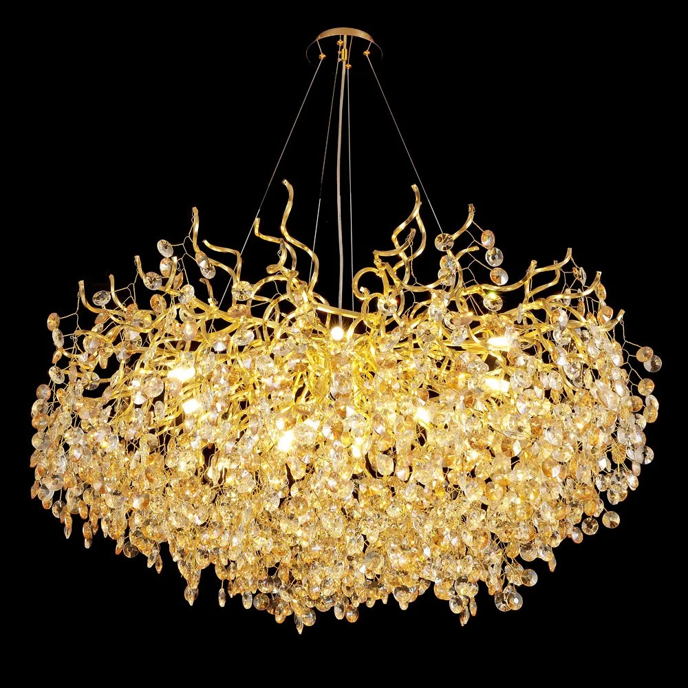 2022 Post Modern Simple Custom Gold Luxury Decorative Bedroom LED Crystal Chandelier