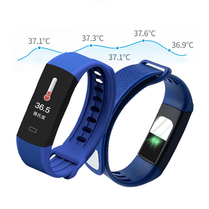 Bt Fitness Nuevo Brazalete Inteligente con Temperatura Corporal, Ritmo Cardíaco, Presión Arterial y Reloj Deportivo Inteligente B6w.