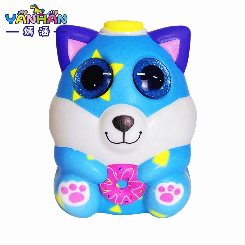 De grands yeux Cute Pet Doll Cartoon Mousse de PU ralentir la musique de pincement de pincement de rebond des jouets de décompression