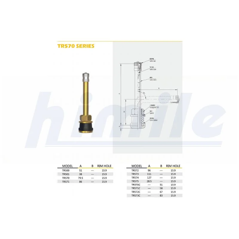 Himile Car Tire Valve Tr500 Truck and Bus Tubeless Tyre Bus Tyre Valve Clamp-in Tire Valves.