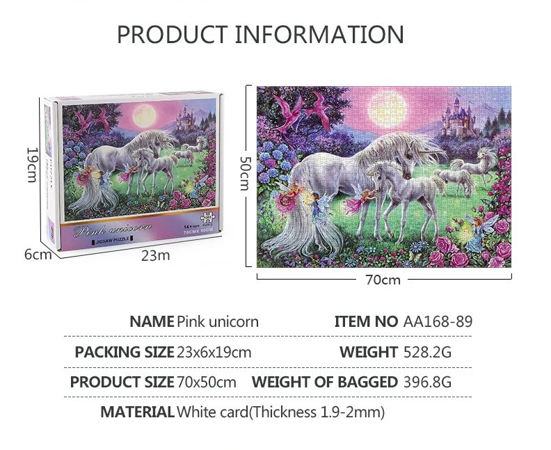 Unicorn Rompecabezas paisaje pintura Mayorista/Proveedor Puzzle puzzle rompecabezas personalizados