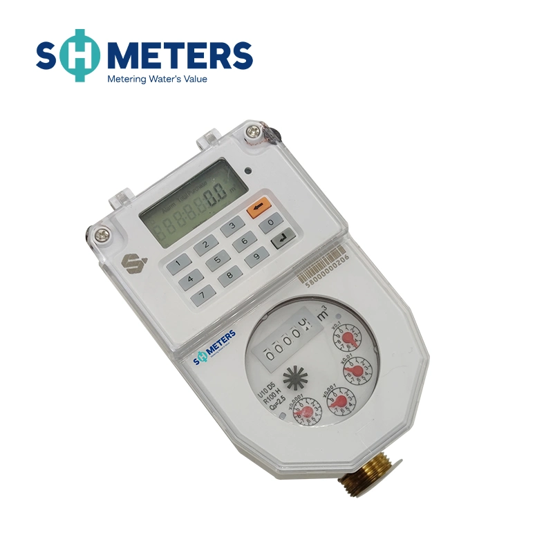 DN15~DN25 Integrated Keypad Sts Prepayment Smart Water Meters with Valve Controling