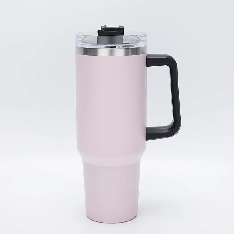 Convenient Auto Portable Water Bottle Stainless Steel Tumbler Mug with Handle