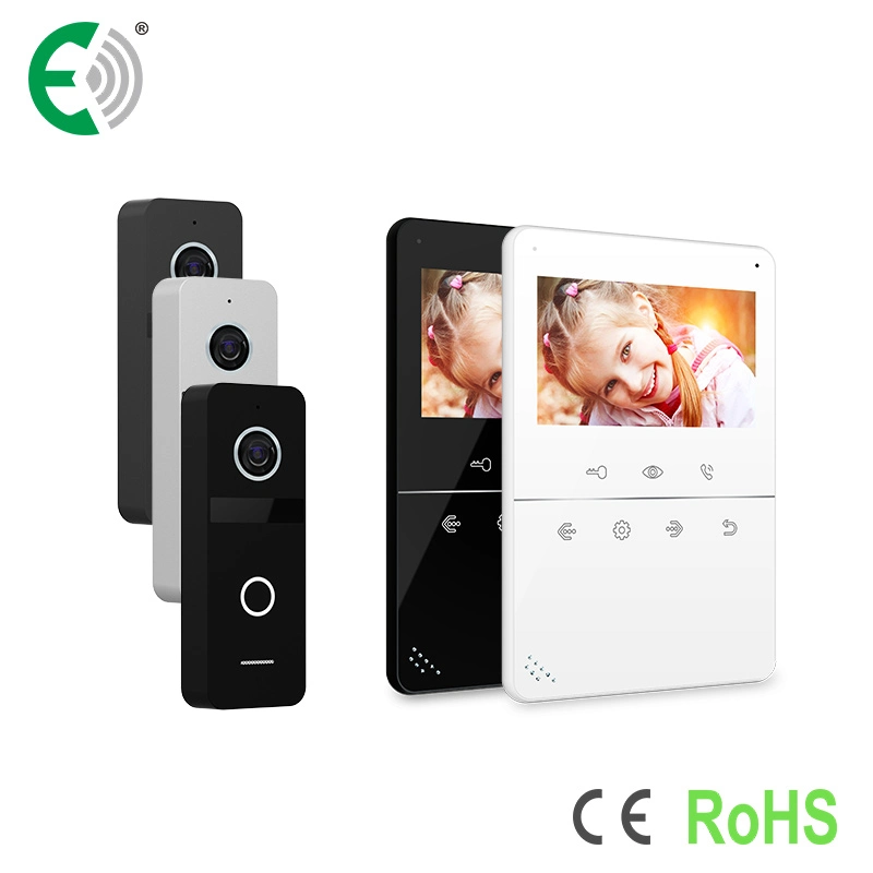 4-Wire 4.3inch Home Security Video Door Phone Set with Memory