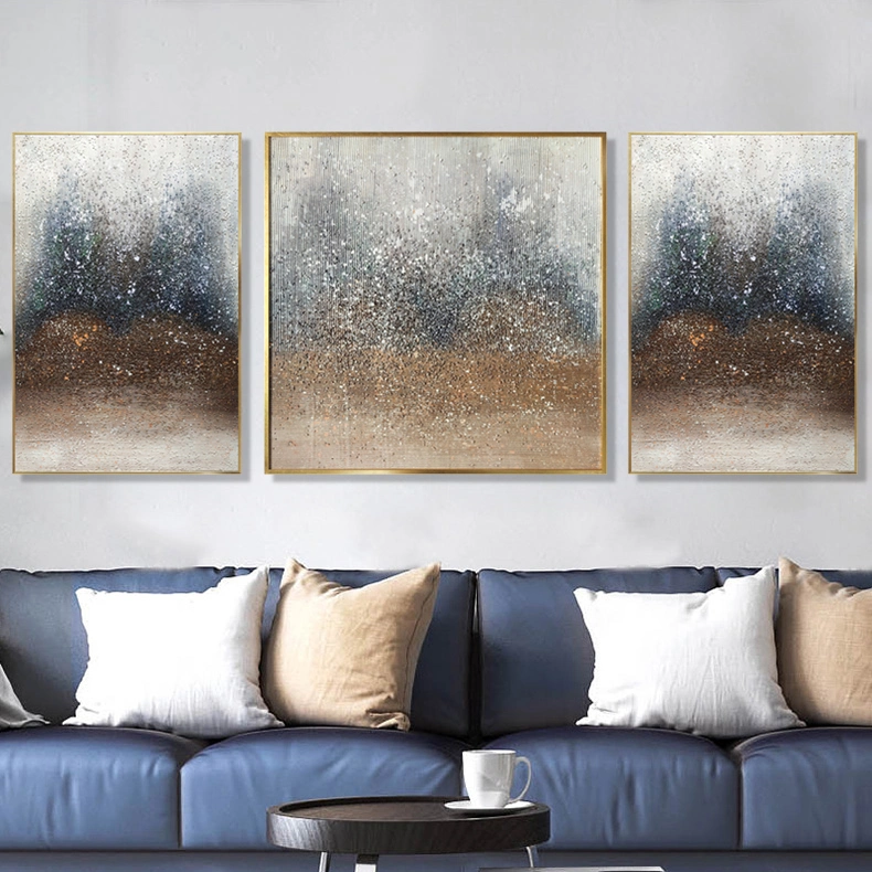 Nordic Decoration Painting Living Room Sofa Background Wall Triptych Hanging Pictures Abstract Art Beach Oil Painting