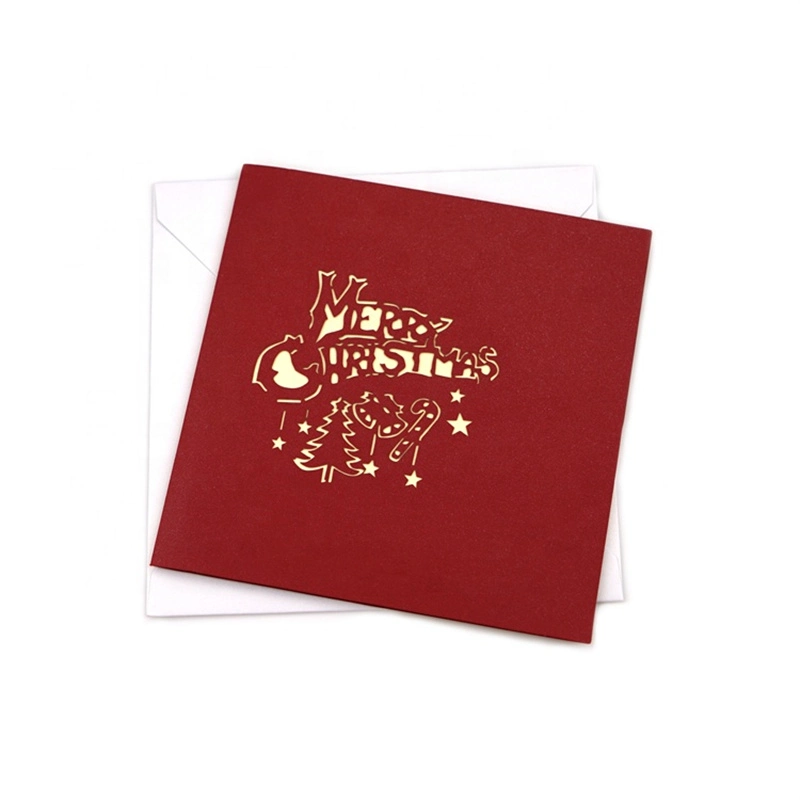 Hot Sales Creative 3D Christmas Tree Pop up Greeting Card