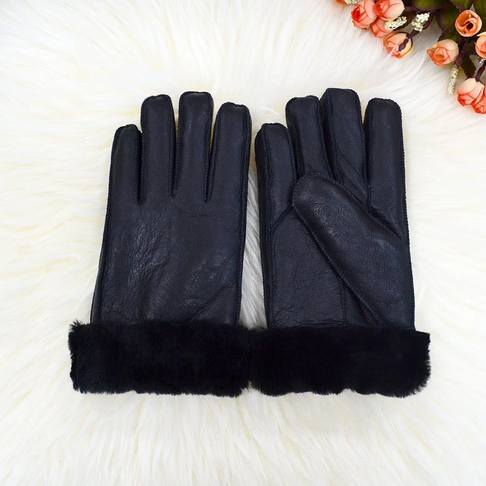 Guantes de piel de oveja para invierno