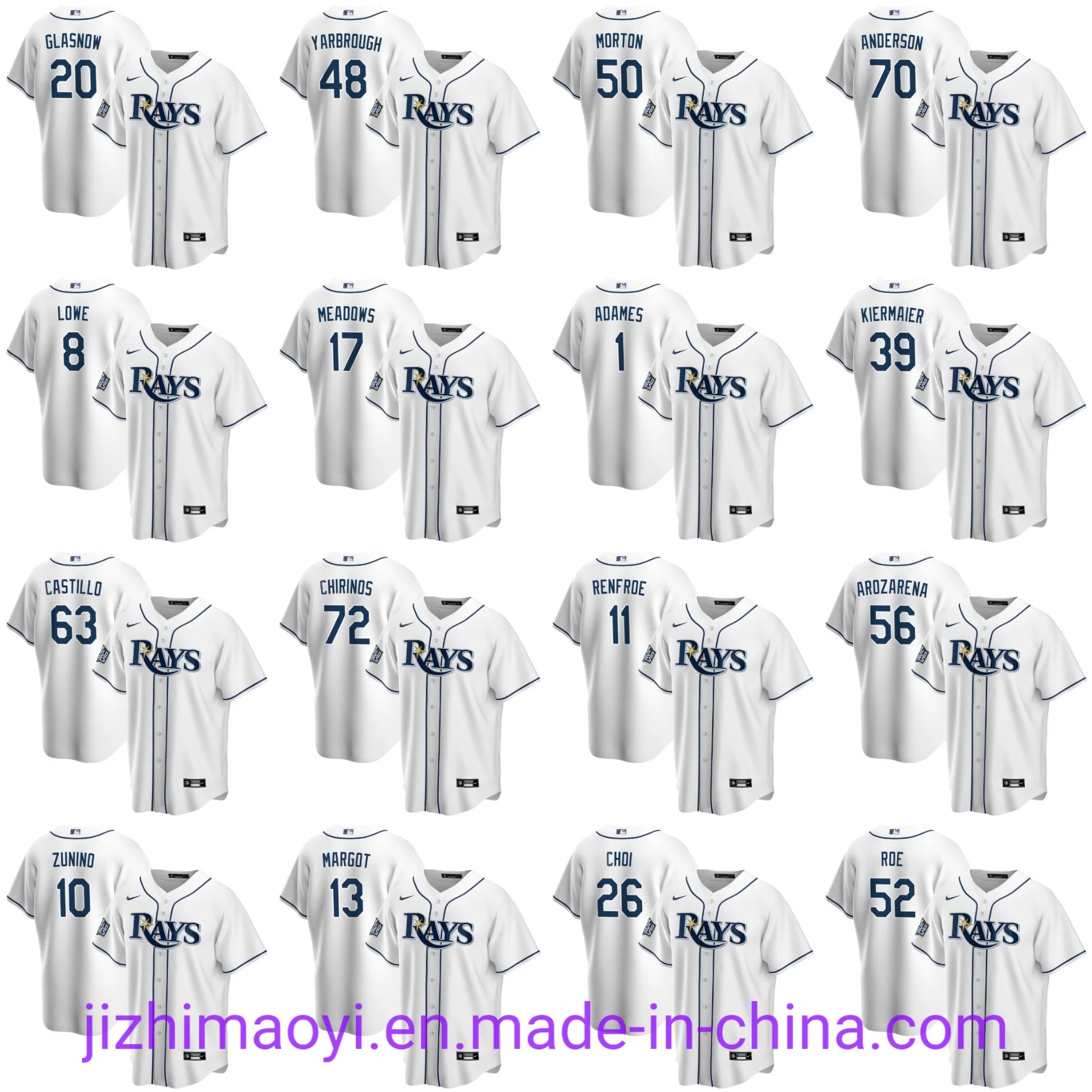 Wholesale 2020 World Series Championship Tampa Bay Rays Blake Snell Charlie Morton Austin Meadows Joey Wendle Cool Flex Base Blue White Navy Baseball Jersey