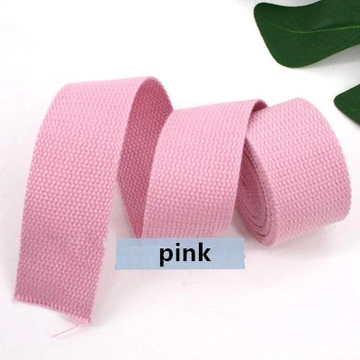 Pink Color Backpack Strap Luggage Bag Sewing Accessories Polyester Cotton Thick Plain Canvas Belt Webbing