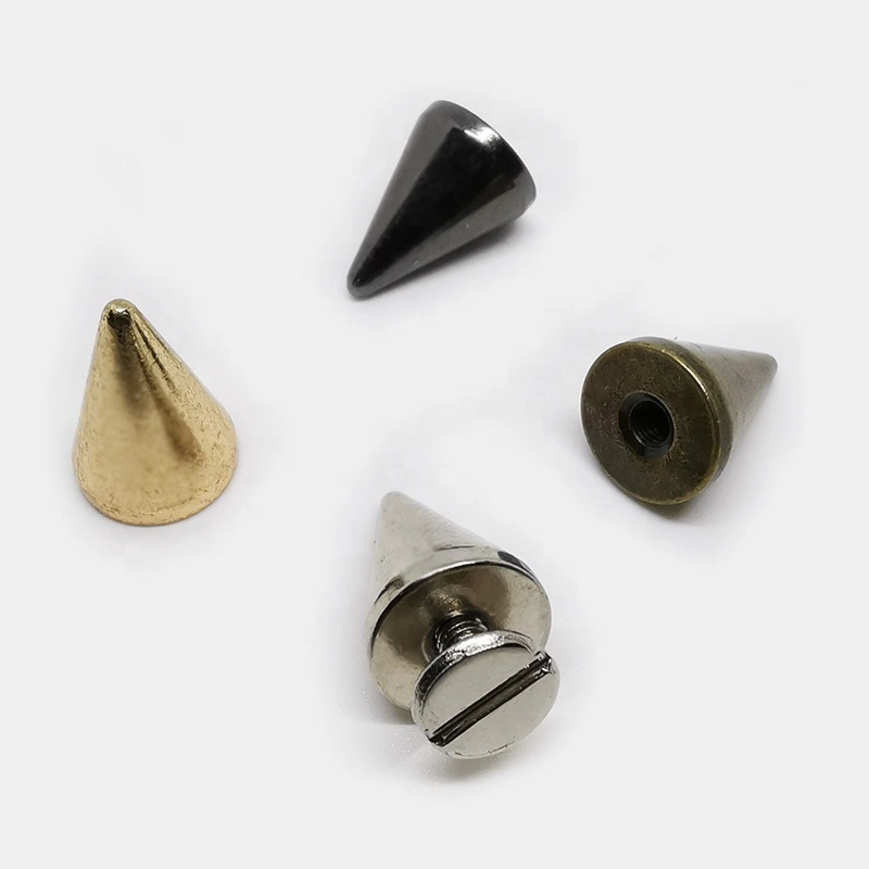 7x10mm pico cono de espárrago de latón zapatos ropa punk enroscar el cono Spike