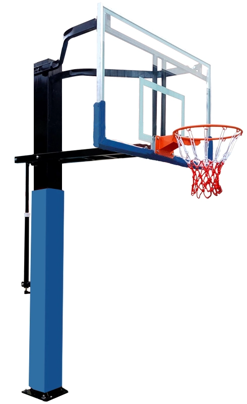 in Ground Basketball Hoop Height Adjust Goal/Stand Standard Tempered Glass Backboard Indoor/Outdoor Set