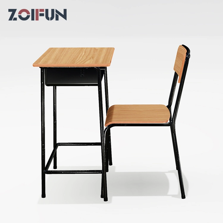 Classroom University School Wooden Metal Student Simple Cheap Classic Table and Chair Furniture Sets