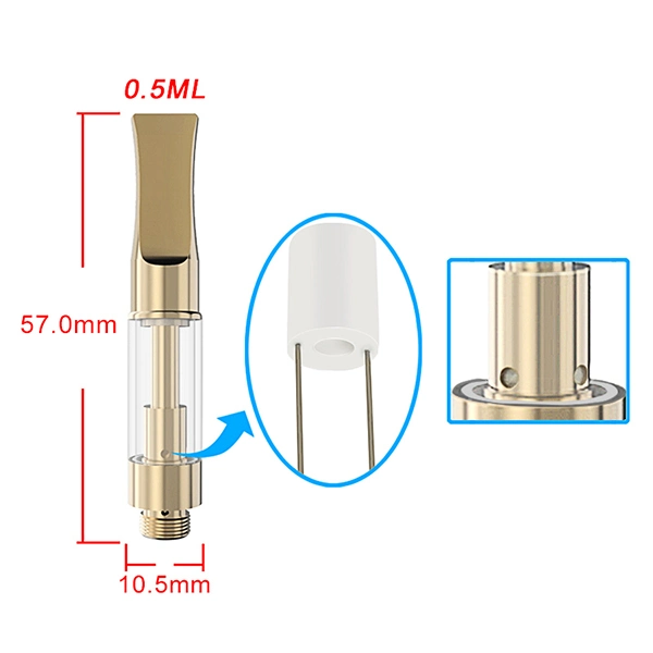 Thick Oil 510 Glass Tank Wickless Ceramic Coil Disposable/Chargeable Delta Vape Cartridge with Glass Mouthpiece