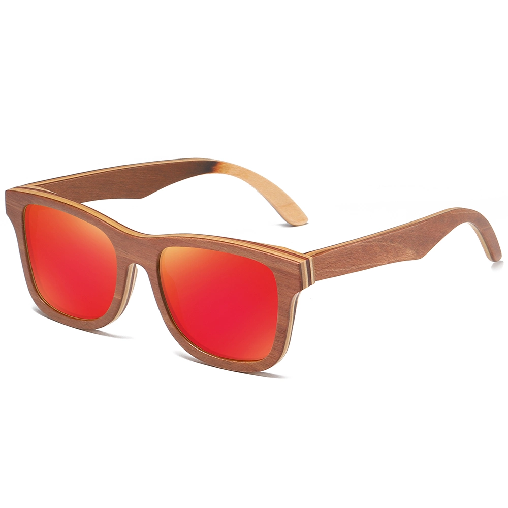 Lunettes de soleil en bois faites à la main avec logo personnalisé à la mode et polarisées, idéales pour le ski.